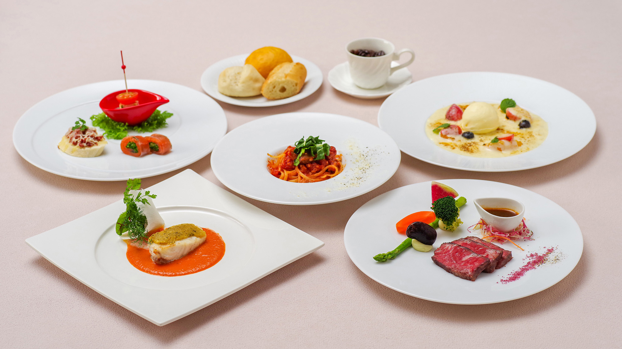 【万座ディナー】春の訪れを感じる、彩り豊かなコース料理