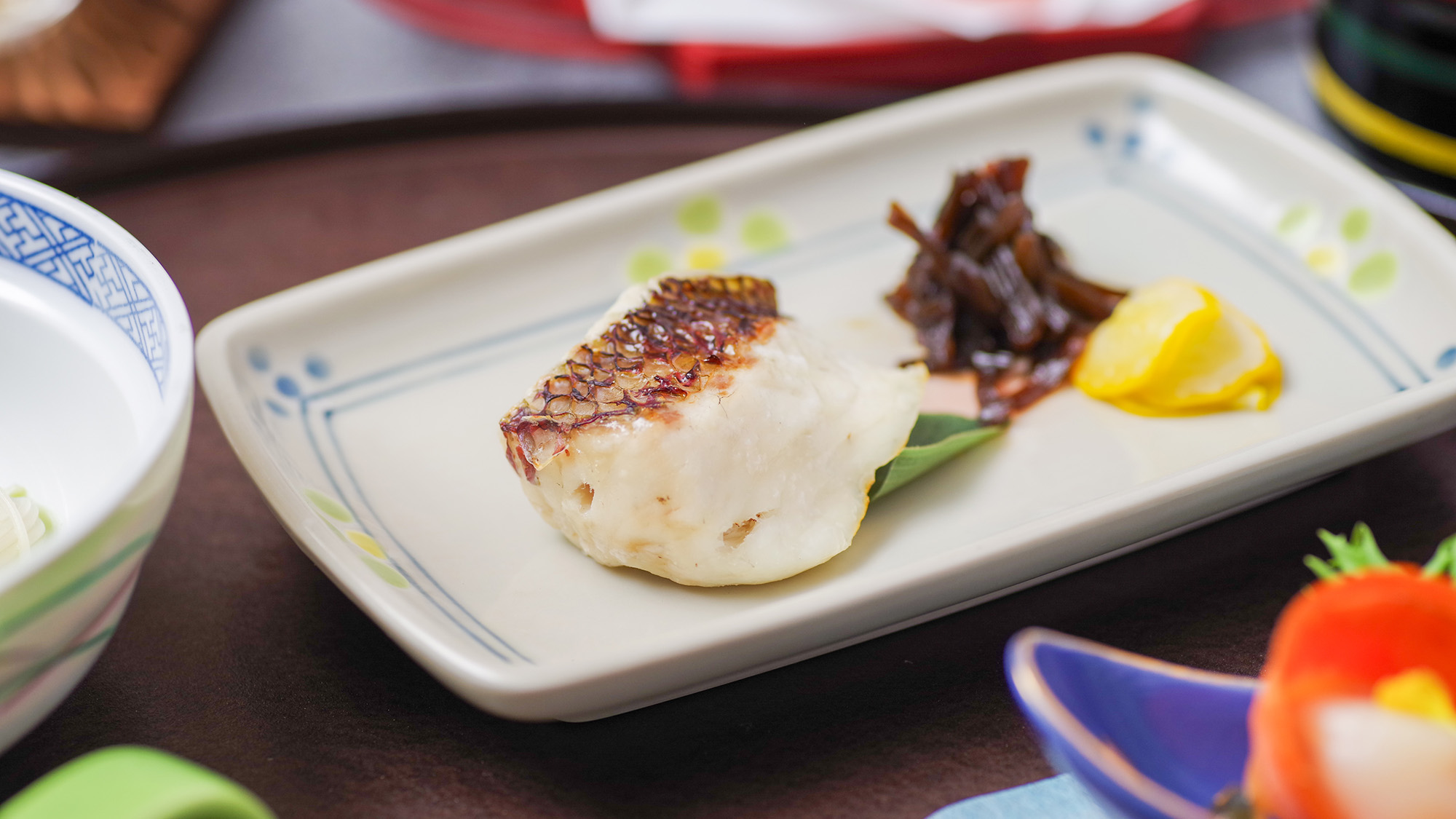 【万座会席】夏メニュー／白身魚のこうじ焼き