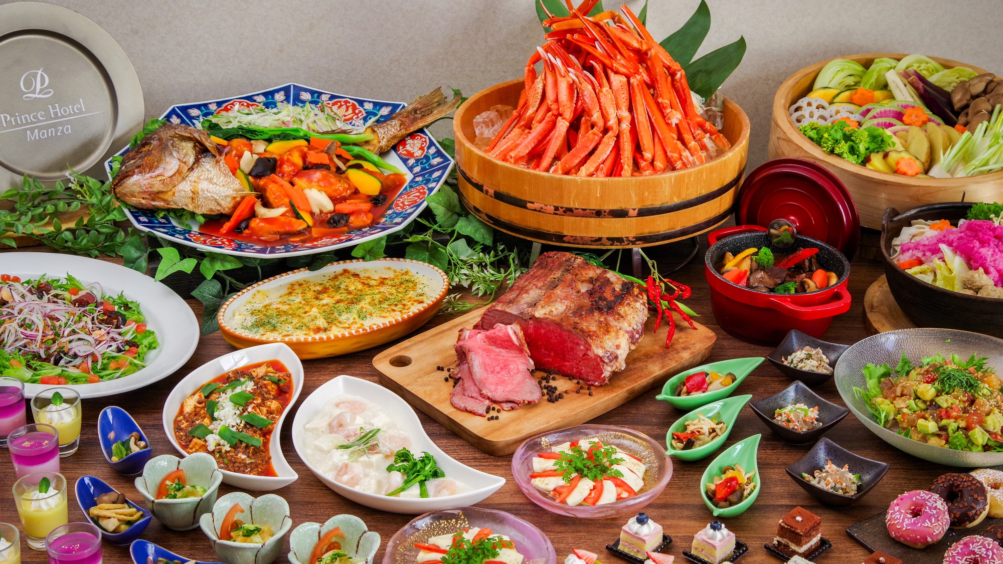 【ディナーブッフェ】ボイル蟹やローストビーフをメインに地元食材を取り入れたバラエティあふれるブッフェ