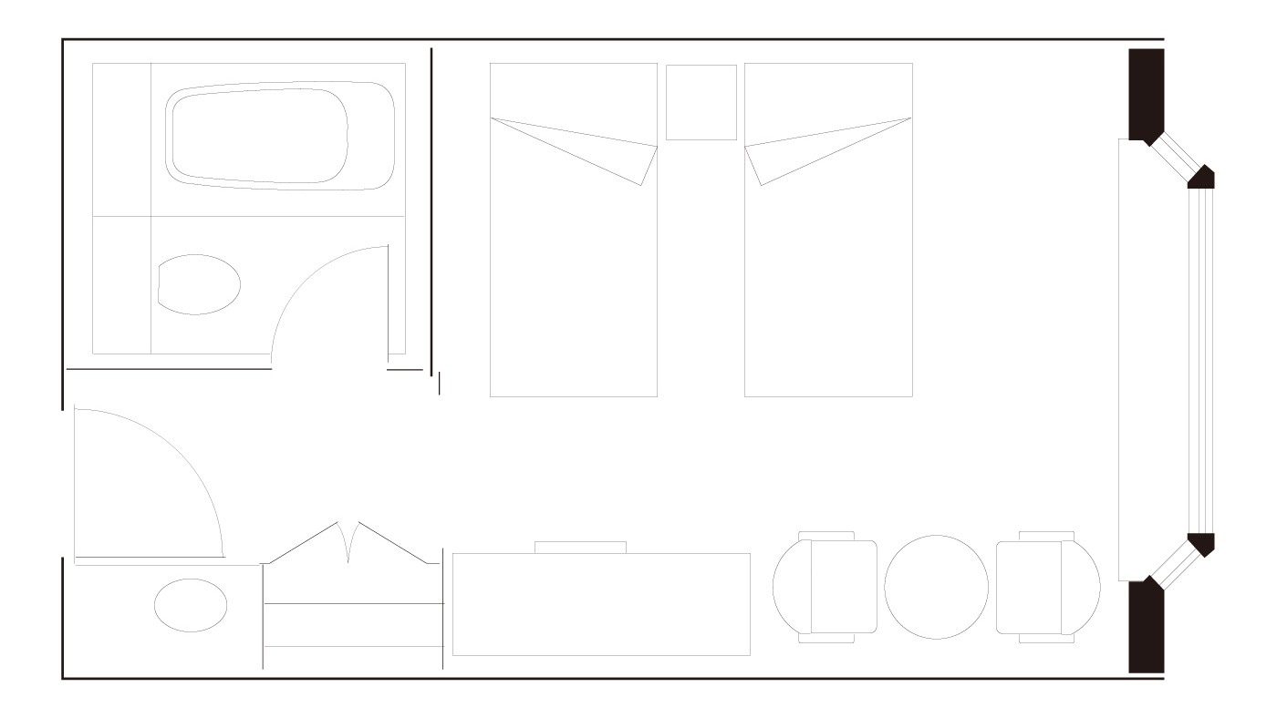 【南館ツインルーム】レイアウト図