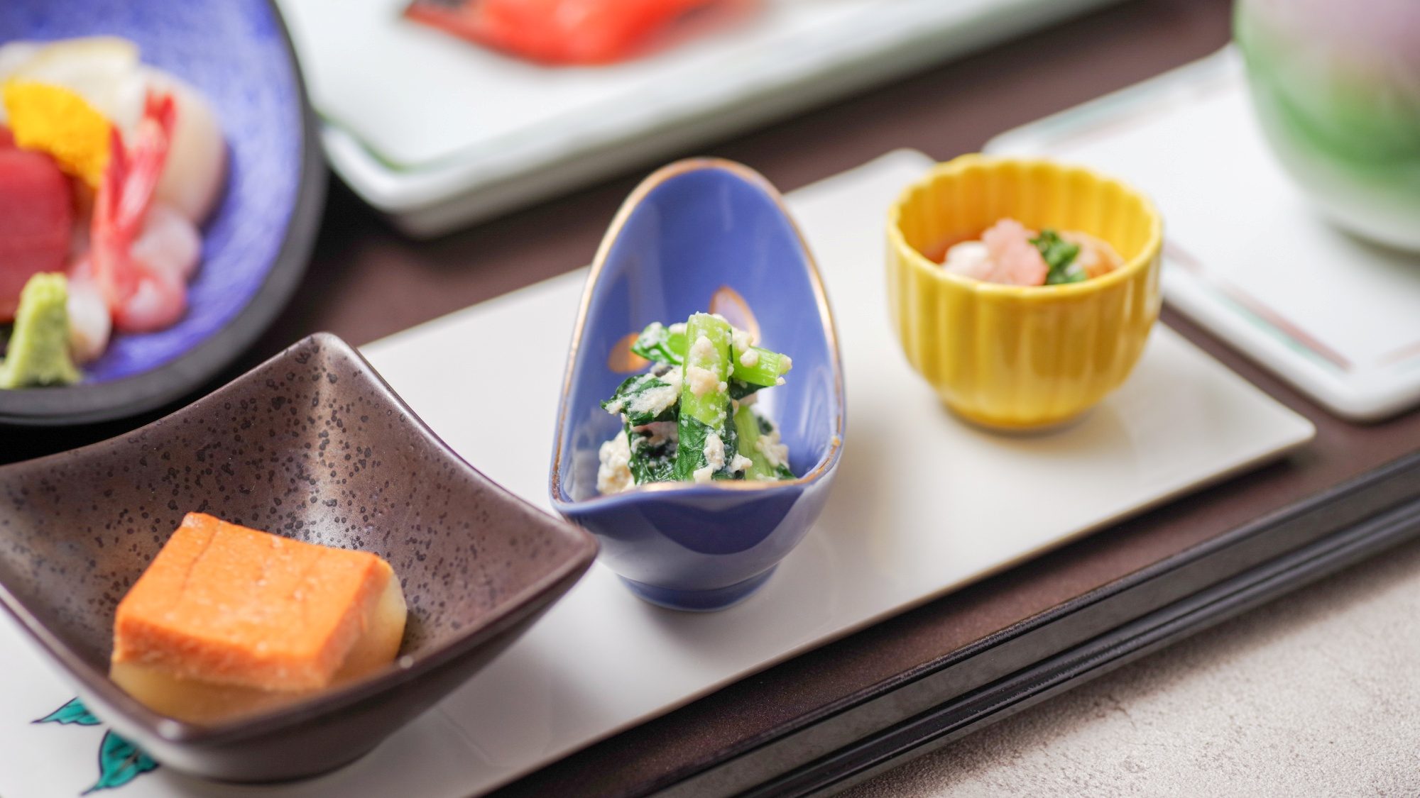 【万座会席】(2/6～3/21) 先付け 三種盛り