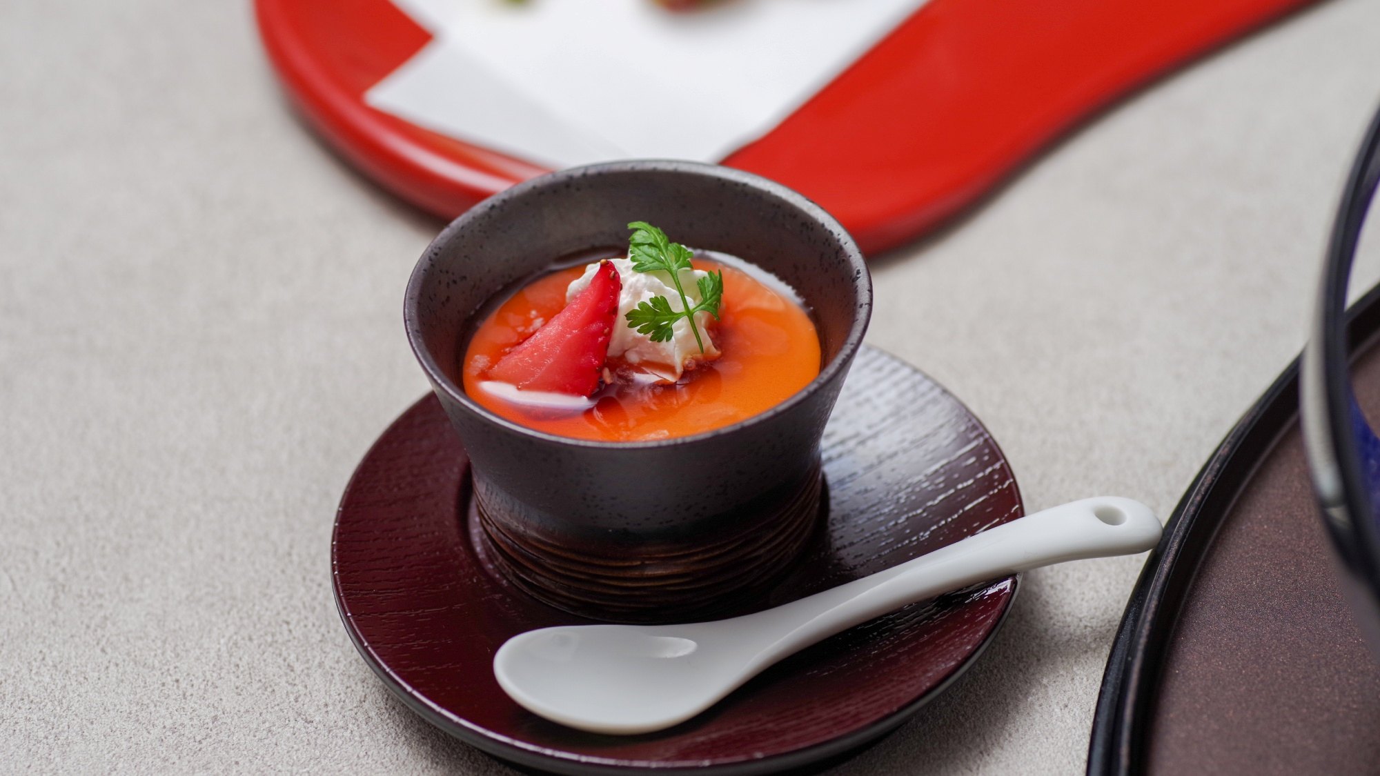 【万座会席】(2/6～3/21) ほうじ茶のブラマンジェ