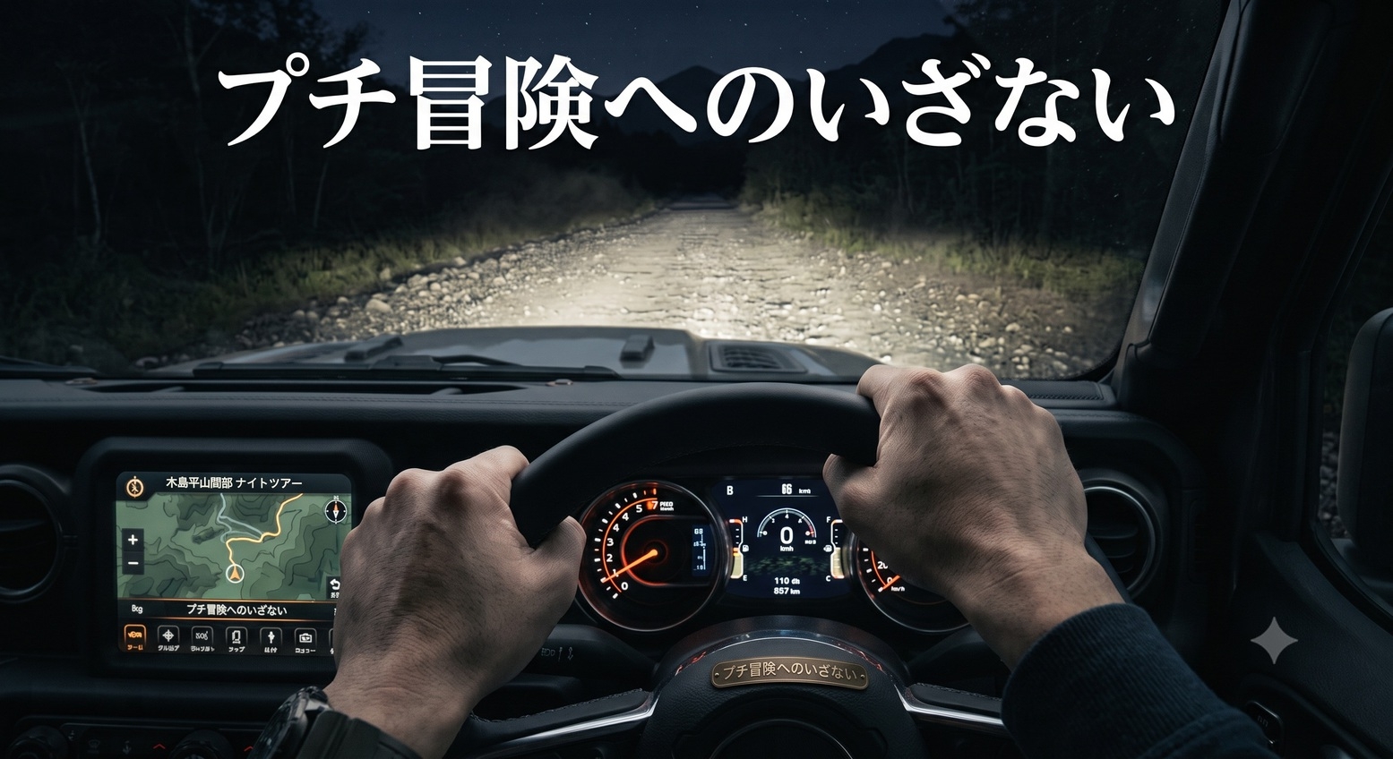 【1日1組限定】野生動物との遭遇も！？武骨な四輪駆動車で行く「漆黒の秘境ナイトツアー」2食付き