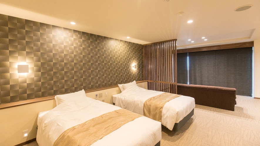【6階オーシャンビュー特別室】ベッドはシモンズ社製のベッドを採用