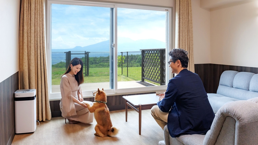 ドッグフレンドリールーム。愛犬と心ゆくまでお寛ぎください