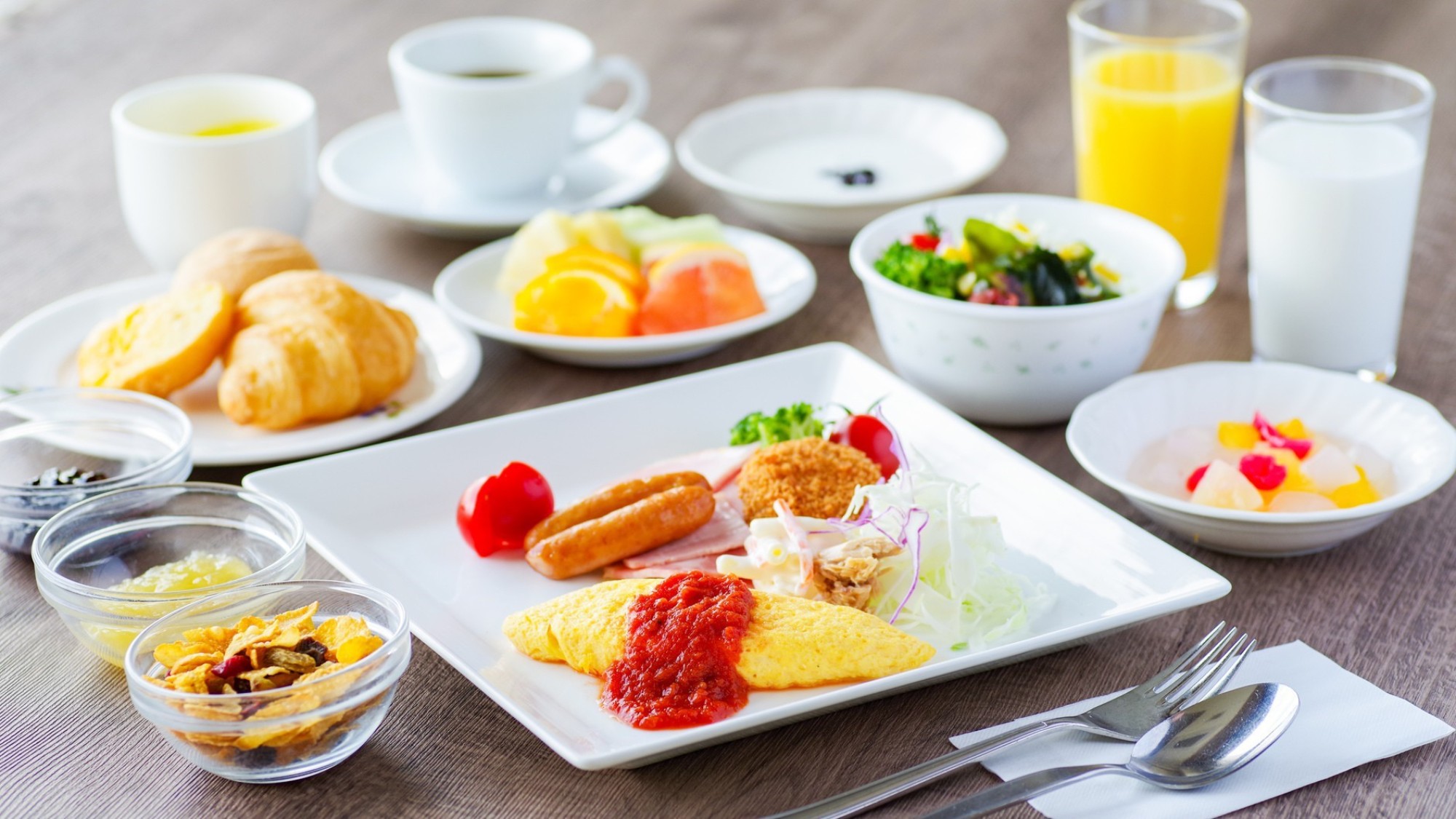 【朝食ブッフェ※イメージ】一日のはじめは朝食から！群馬食材をふんだんに使ったこだわりブッフェ
