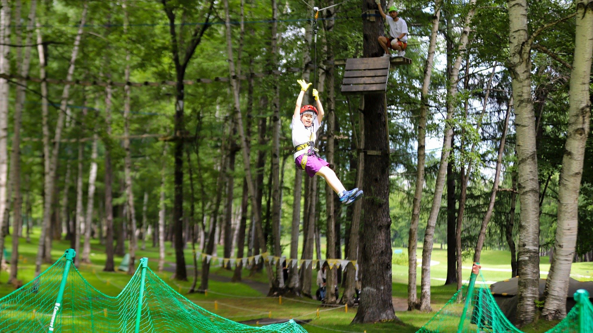 ジップライン（ツリーアドベンチャー富良野）