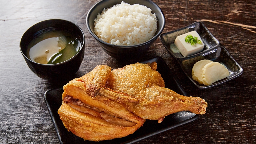 【ディナー】【小樽名物】若鶏半身揚げ定食
