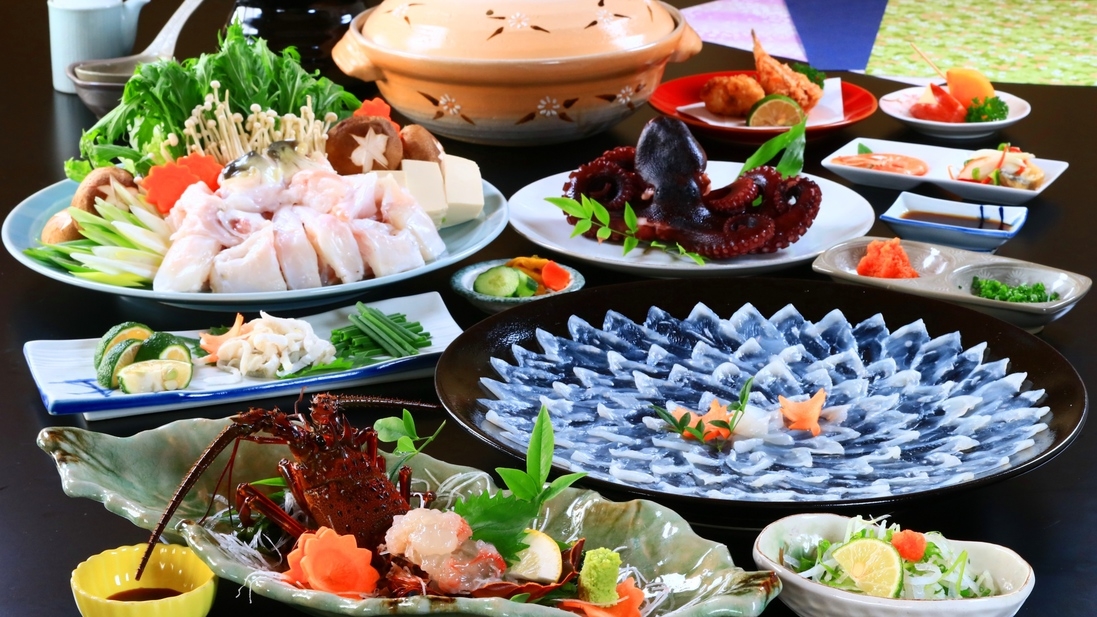 【 ふぐ幸 】 スタンダード◆ふぐ+＜伊勢海老or白子付き＞！【大浴場24時間入浴可能！】