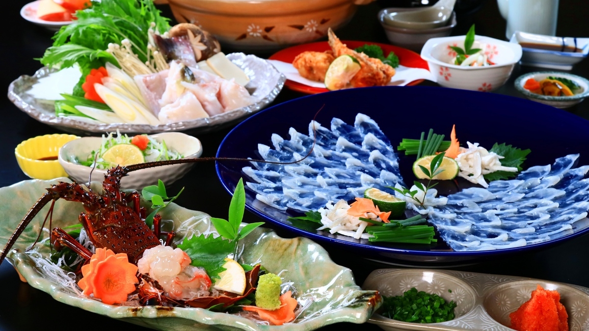 【　ふぐ幸　御食事　】　スタンダード◆伊勢海老お造り　or　白子付き　15,400円コース！
