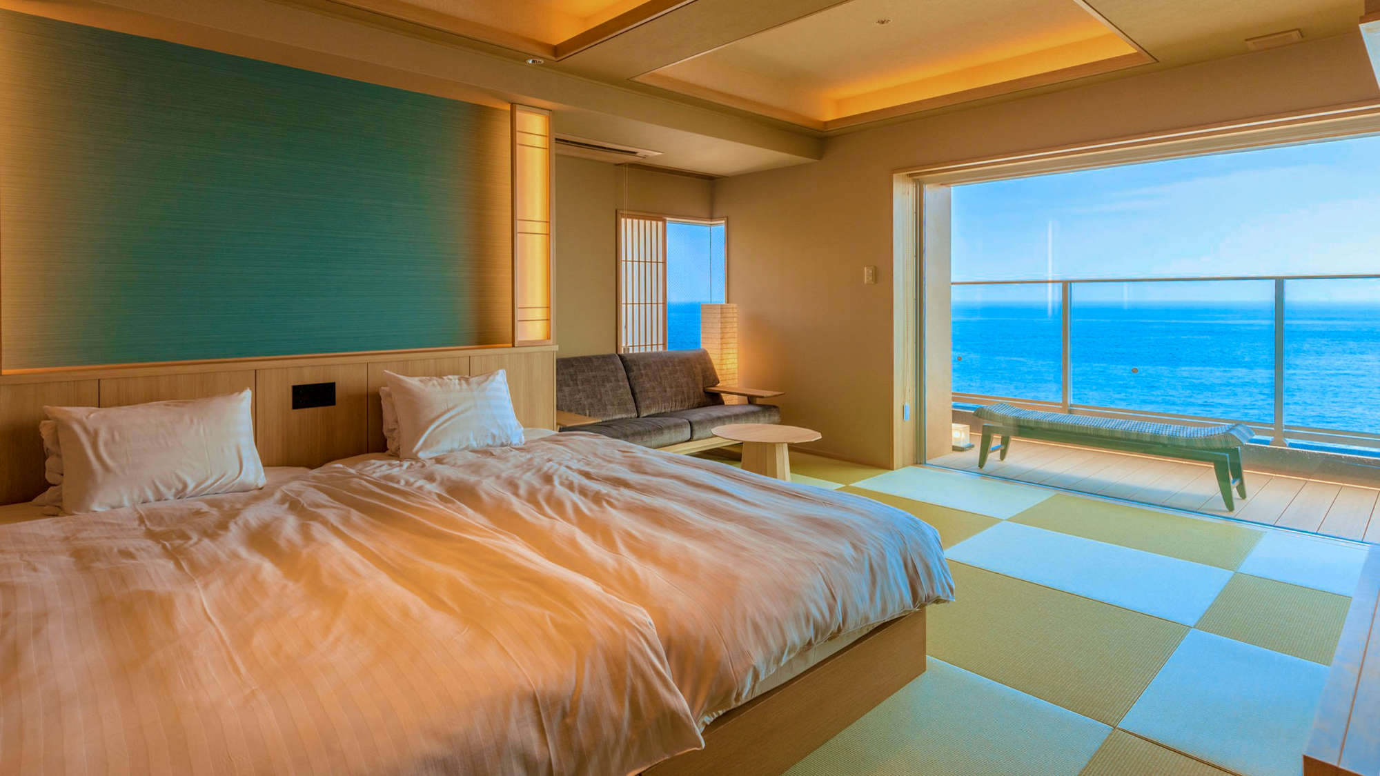 温泉掛流し露天風呂付絶景和モダン『海生』