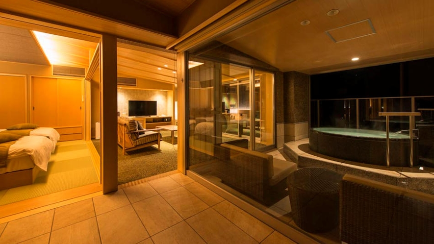 最上階6階確約、かけ流し展望風呂付客室【燎Kagari】空と海に対座する絶景の客室
