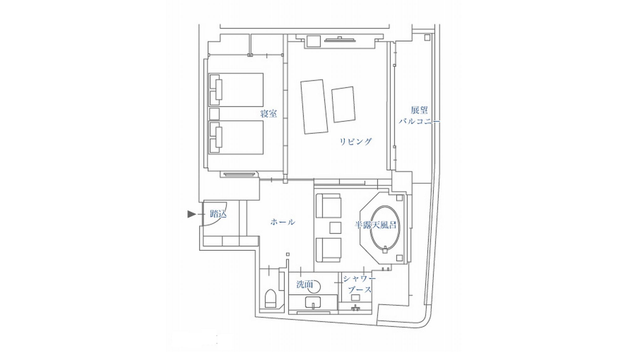温泉掛流し半露天風呂付絶景スイート『燎』