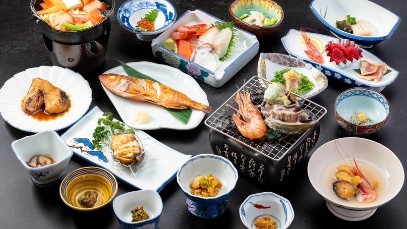 【煮うに＆ホッケのたたき】９月の積丹旬味プラン【アワビも３品／刺身・踊り焼き・酒蒸し】