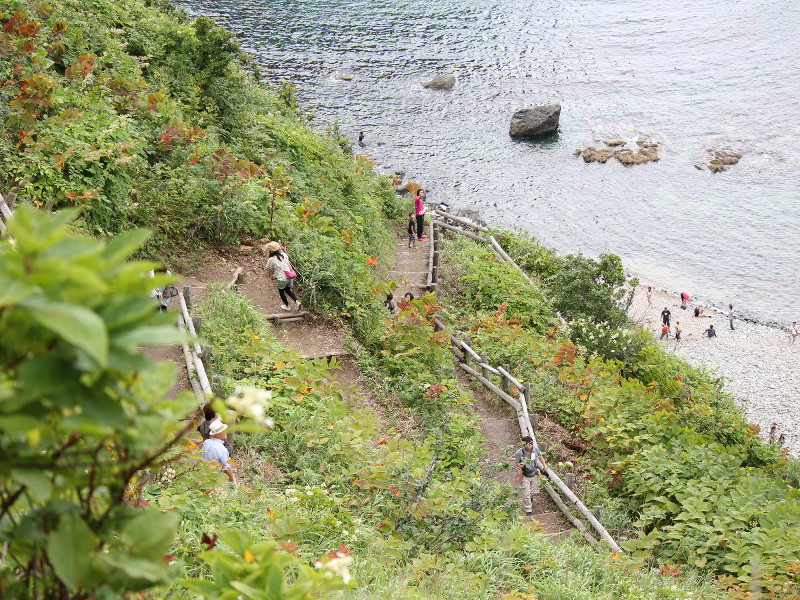 島武意海岸に降りる階段