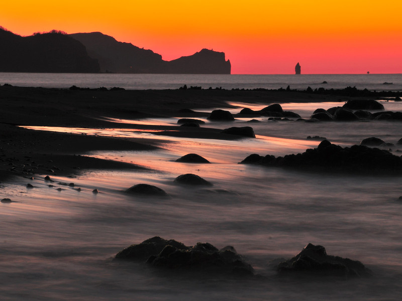 神威岬に沈む夕日
