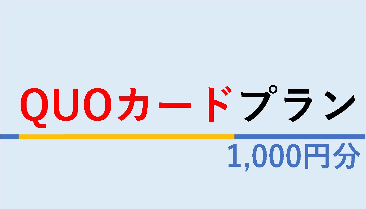 【大人気！】ＱＵＯカード１，０００円分付プラン