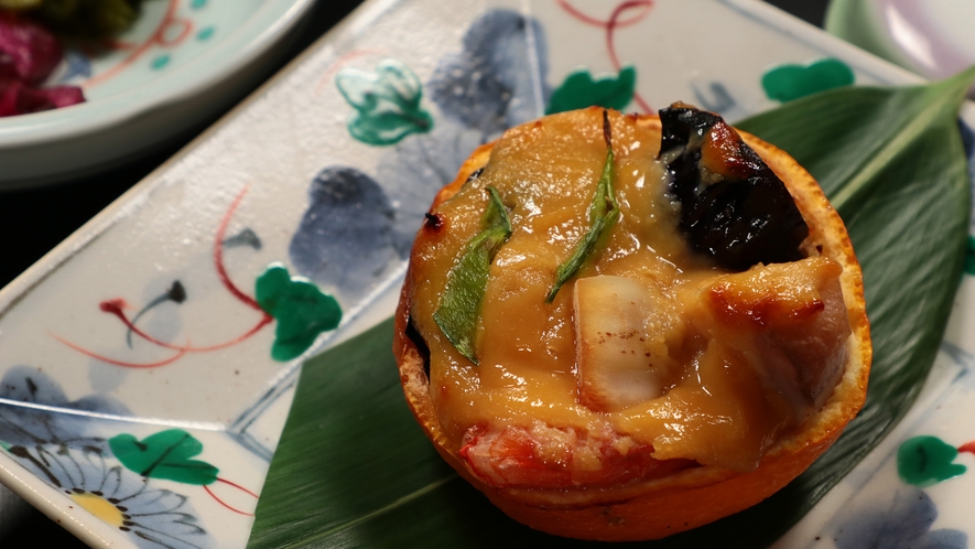 【夕食】 焼き物 柚子窯