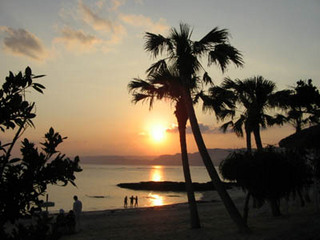 ばしゃ山村の夕日