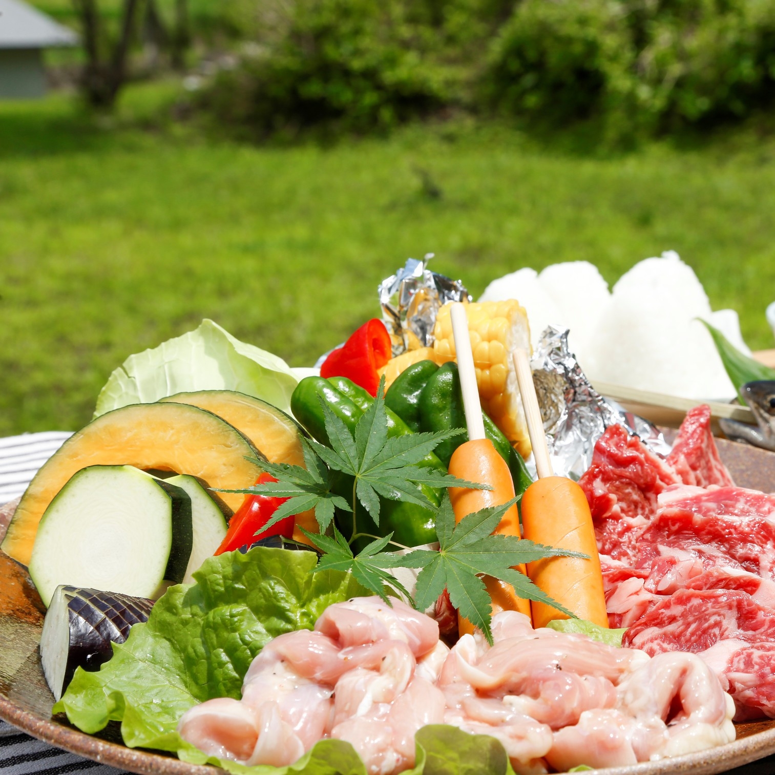 日帰り昼食★【ブランド但馬牛BBQ】お肉派のあなたにオススメ！とろける美味しさを自然の中で満喫♪