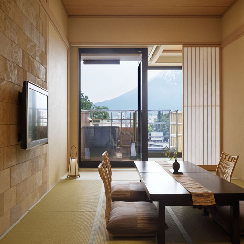 客房本間示例 [溫泉◆帶露天浴池的客房] 12張榻榻米的日式房間，可俯瞰富士山