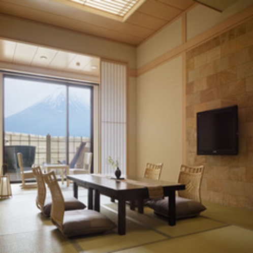 客室本間一例【温泉◆露天風呂付客室】富士山を望む和室１２畳