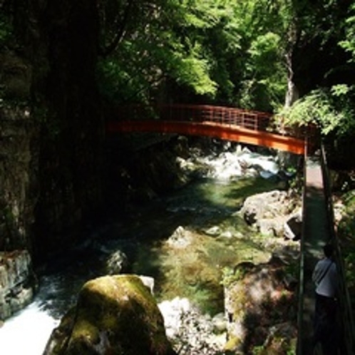 【岐阜の宝物第一号】三つ滝に続く赤い橋