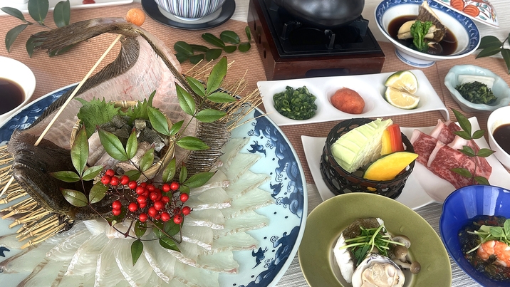 【個室確約】豊美牛とカボスヒラメを味わう贅沢会席プラン