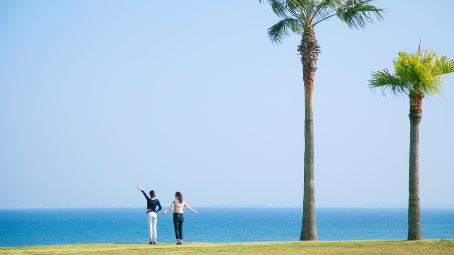 海の見える芝生広場