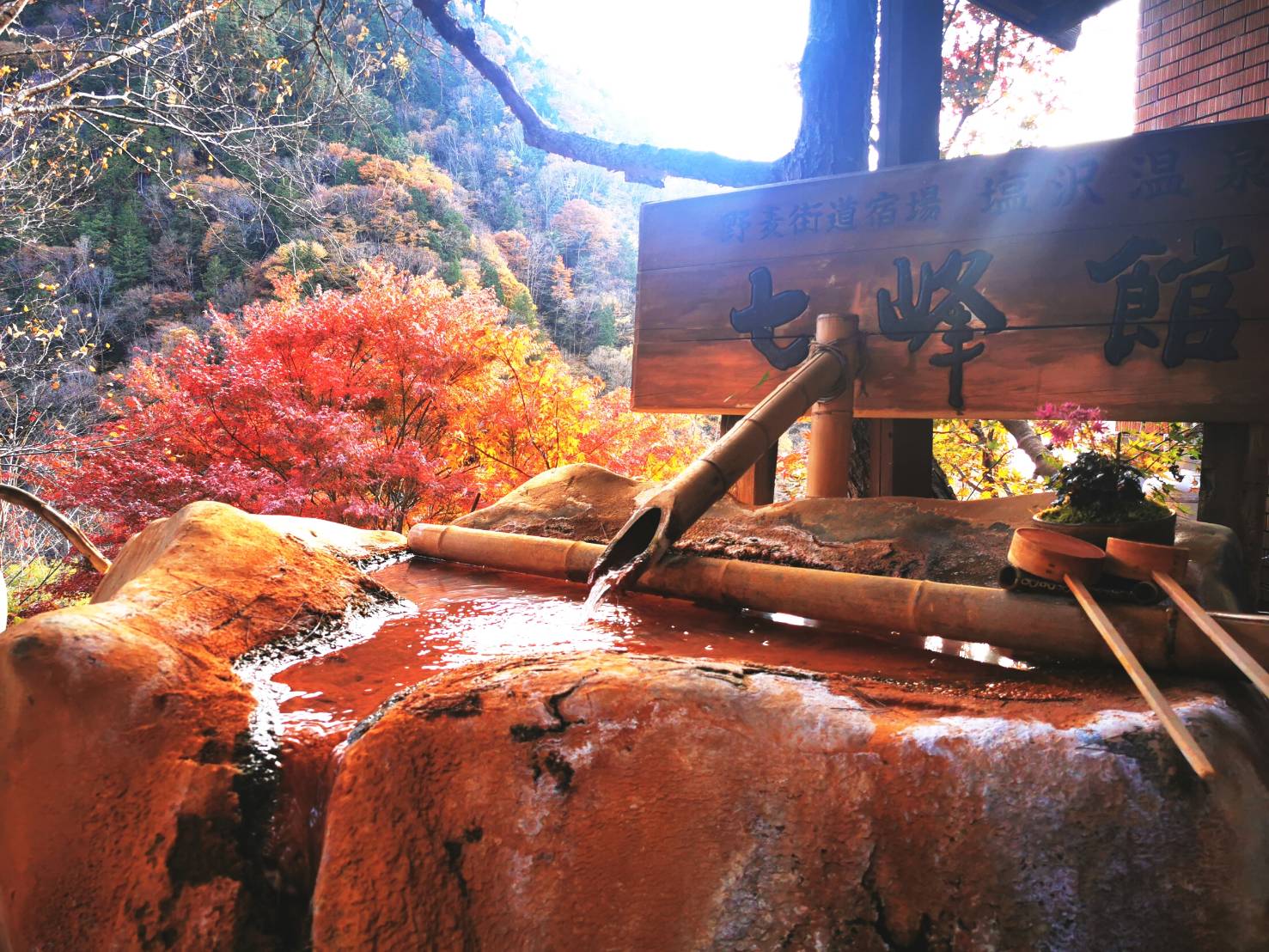 紅葉シーズンのエントランス