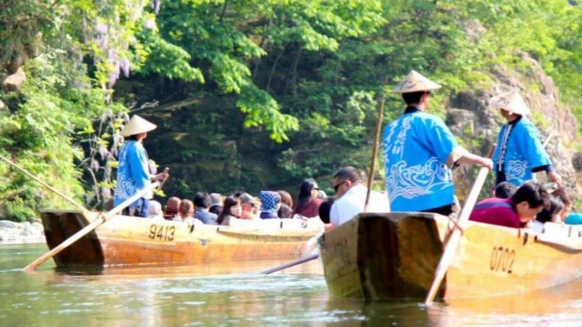 【鬼怒川ライン下り】自然を感じながらたっぷり40分のライン下りをお楽しみください。