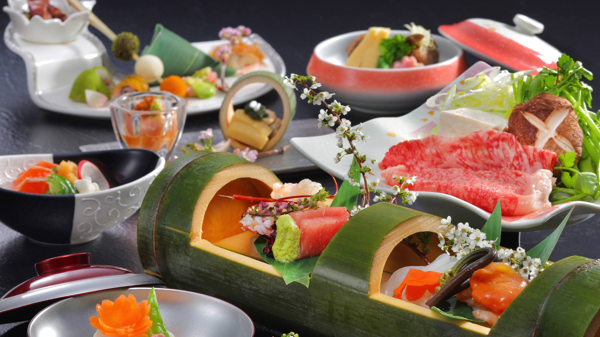 【旬ごころ】食材はもちろん、器にもこだわり、目で口でお楽しみいただける最上会席です
