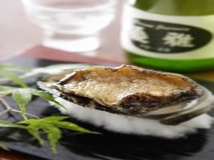 アワビの陶板焼き