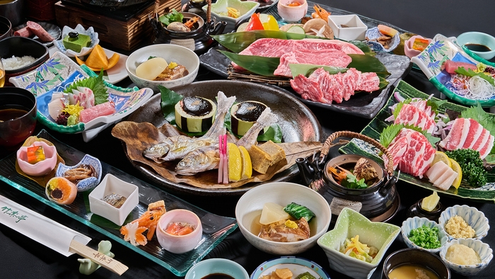 【馬づくし懐石プラン】馬刺し盛り合わせ・馬しゃぶ・馬ひも石焼など　熊本名産の馬肉を味わう！