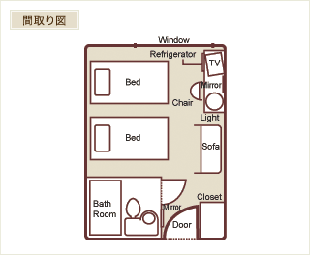 【ウィルス除去効果のある低濃度オゾン発生装置付】広々お部屋でゆったり♪ツインお一人様利用 【素泊り】