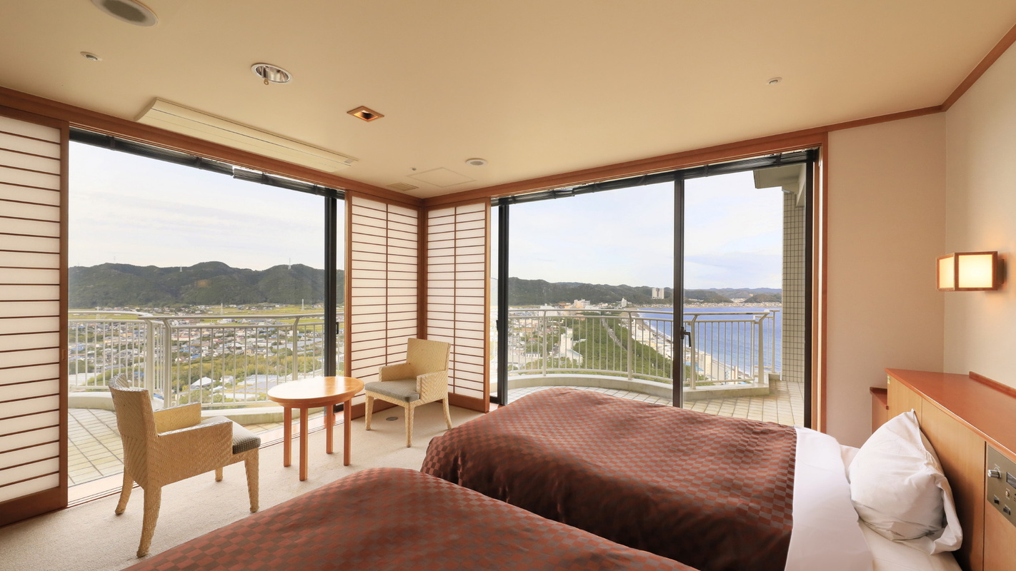 ロイヤルスイートルーム『暁雲』のベッドルーム