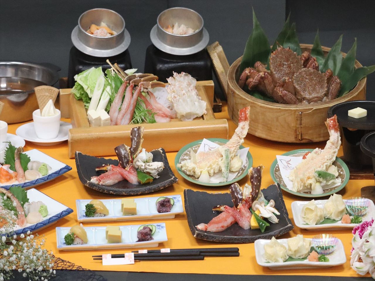 たらば・毛ガニ・ずわい三大蟹コース