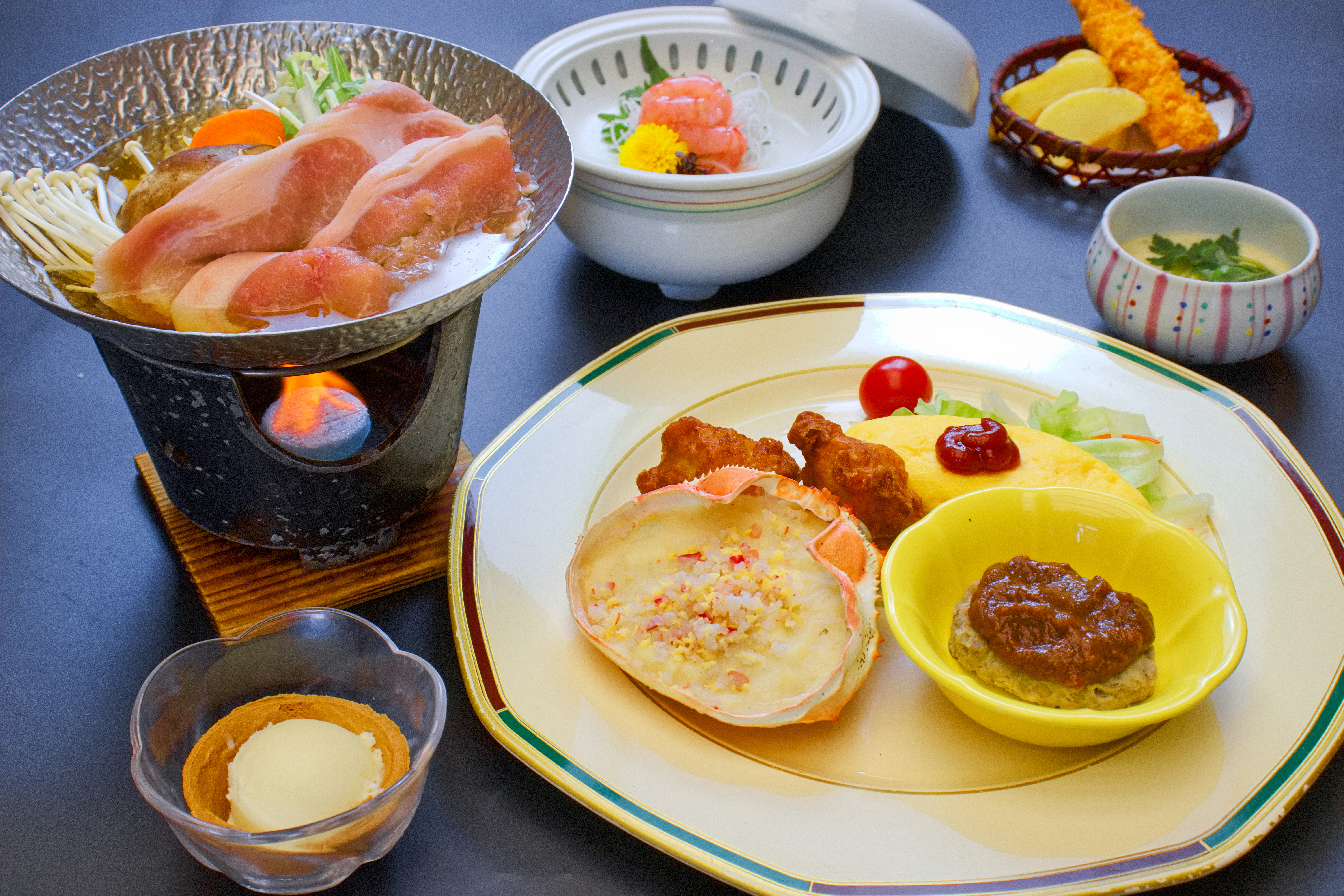 【お子様部屋食の一例】お子様が喜ぶメニューをそろえた、安心のお部屋食スタイル。