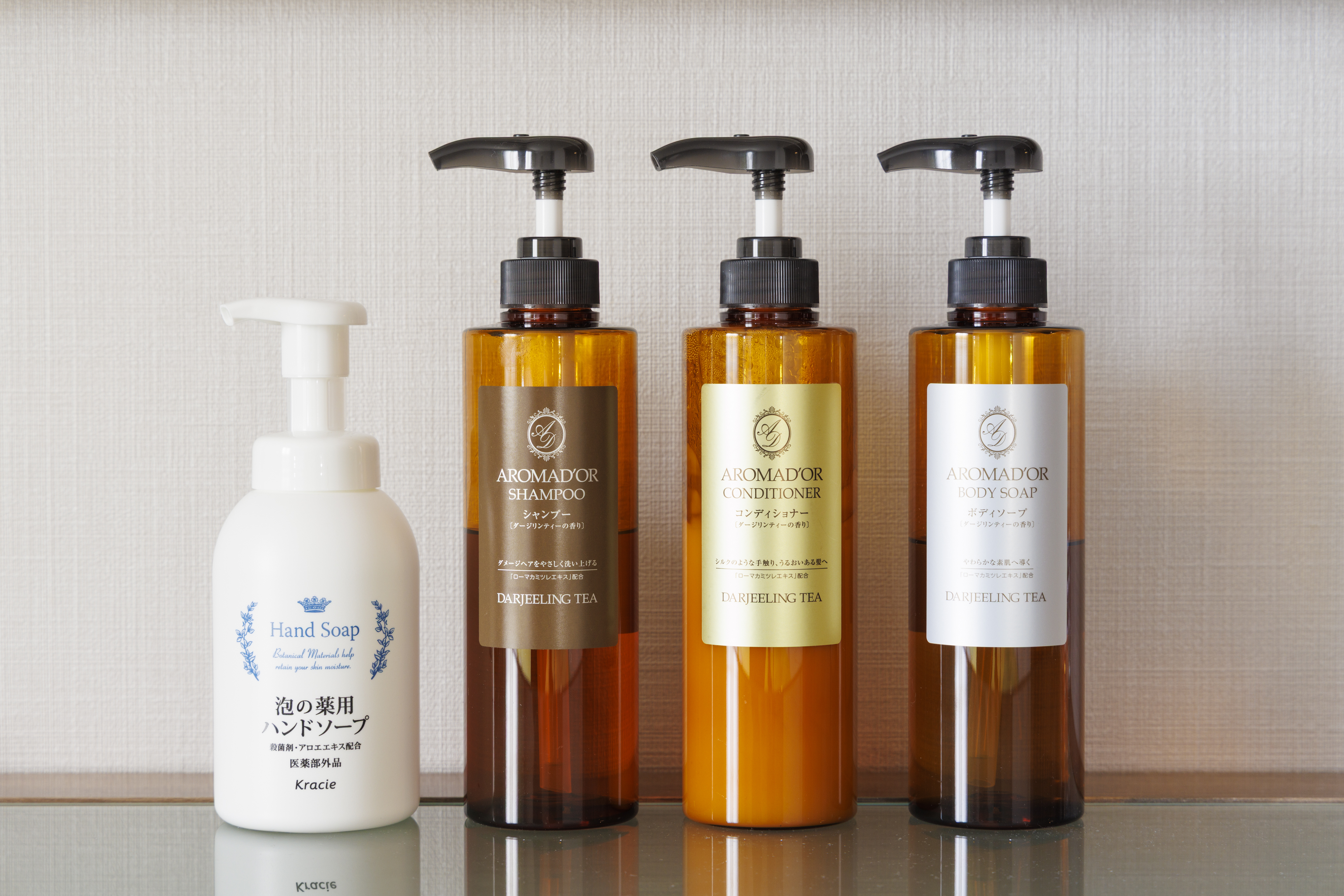 客室アメニティ　シャンプー/コンディショナー/ボディーソープ完備