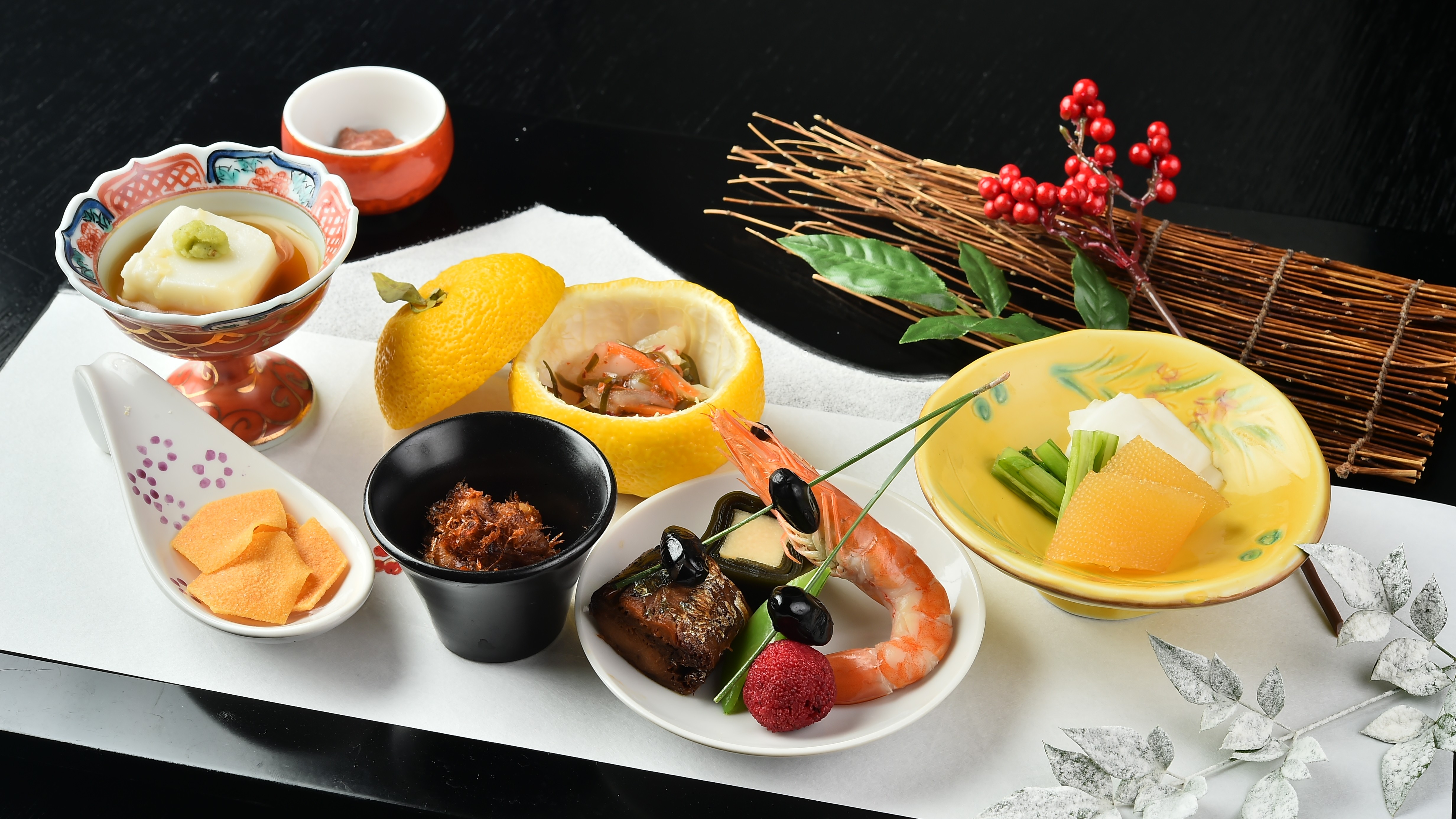 最上級の和食コース　前菜　※写真は一例です