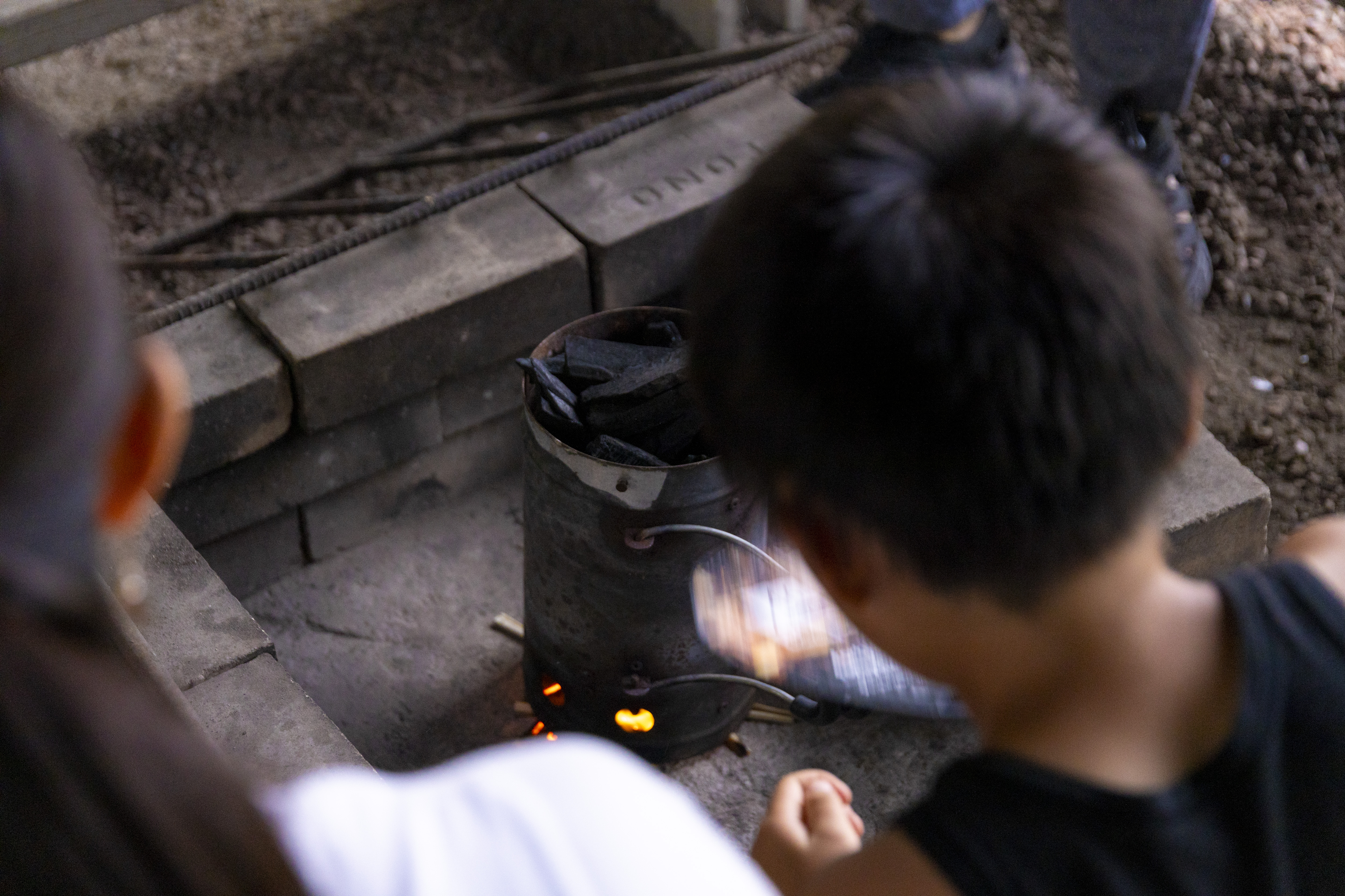 火起こしに挑戦（BBQプラン）