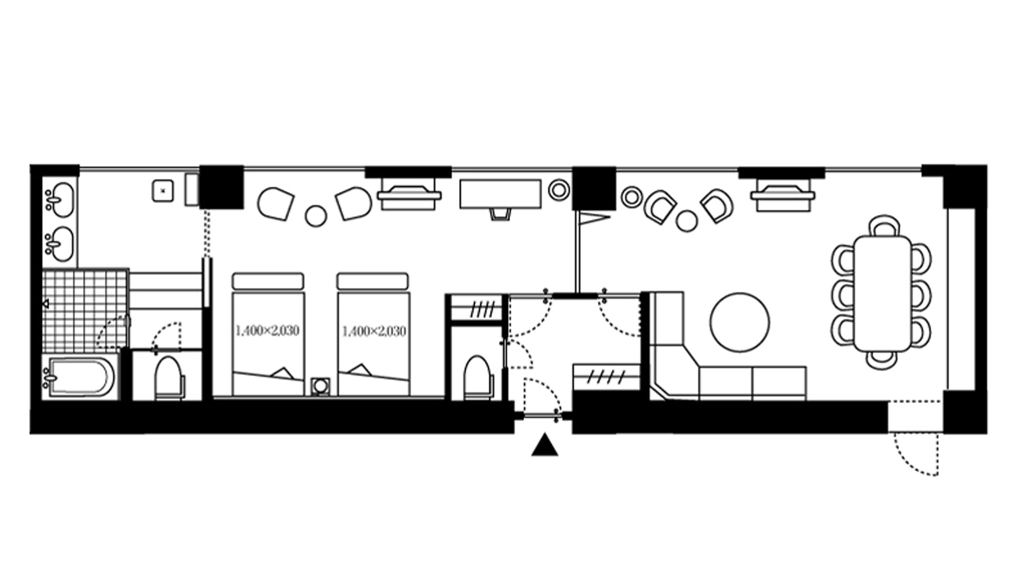 【エグゼクティブスイート】客室平面図