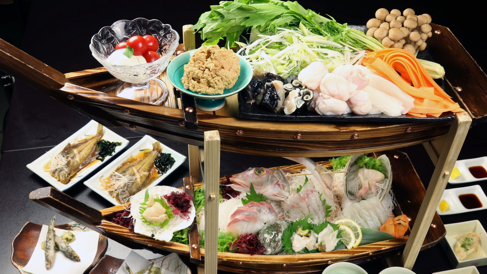 ２階建舟盛☆夏野菜あんこうどぶ汁プラン！