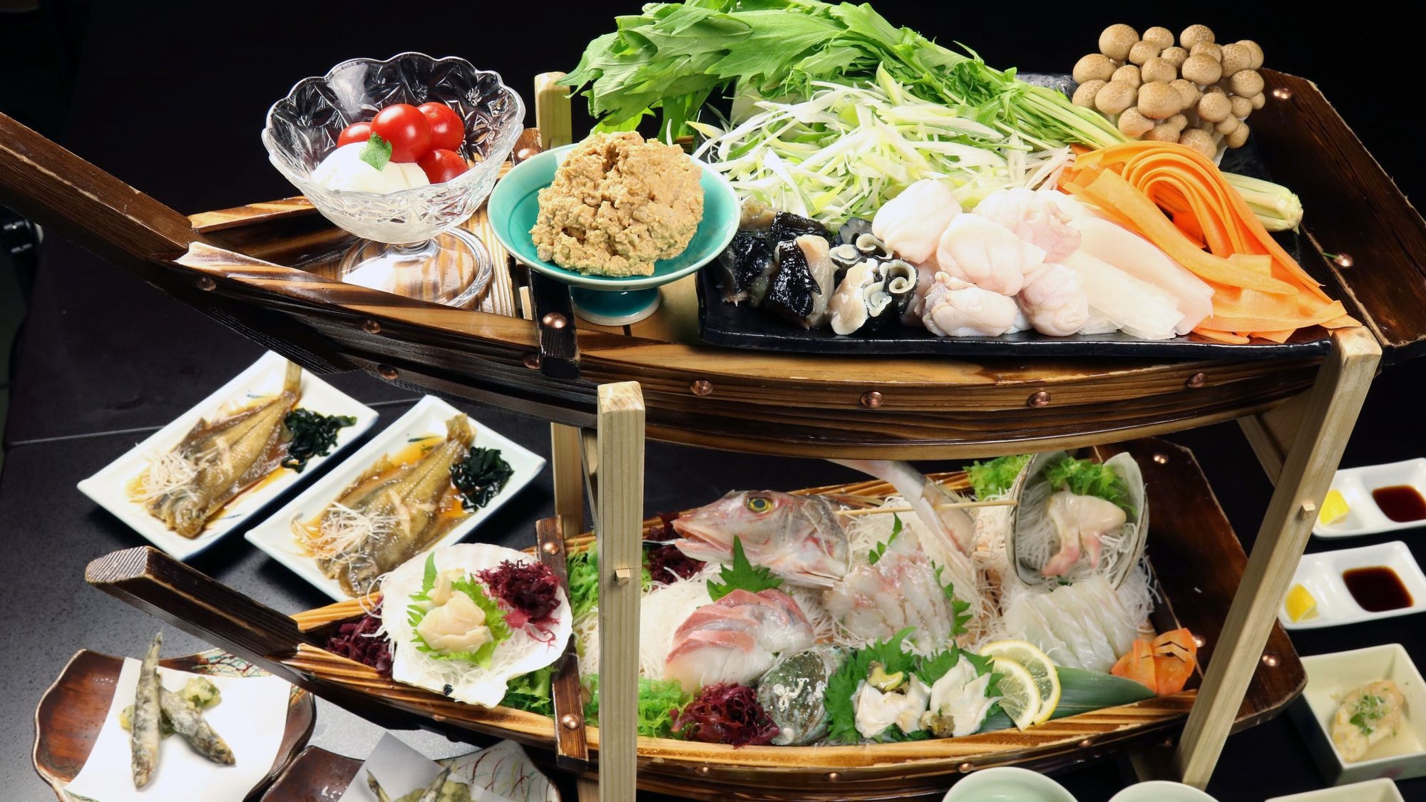 ２階建舟盛☆夏野菜あんこうどぶ汁プラン！