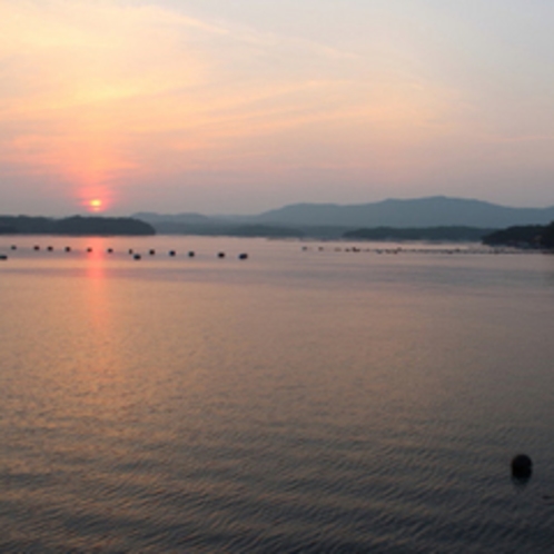 英虞湾の夕日、サンセットクルーズにて