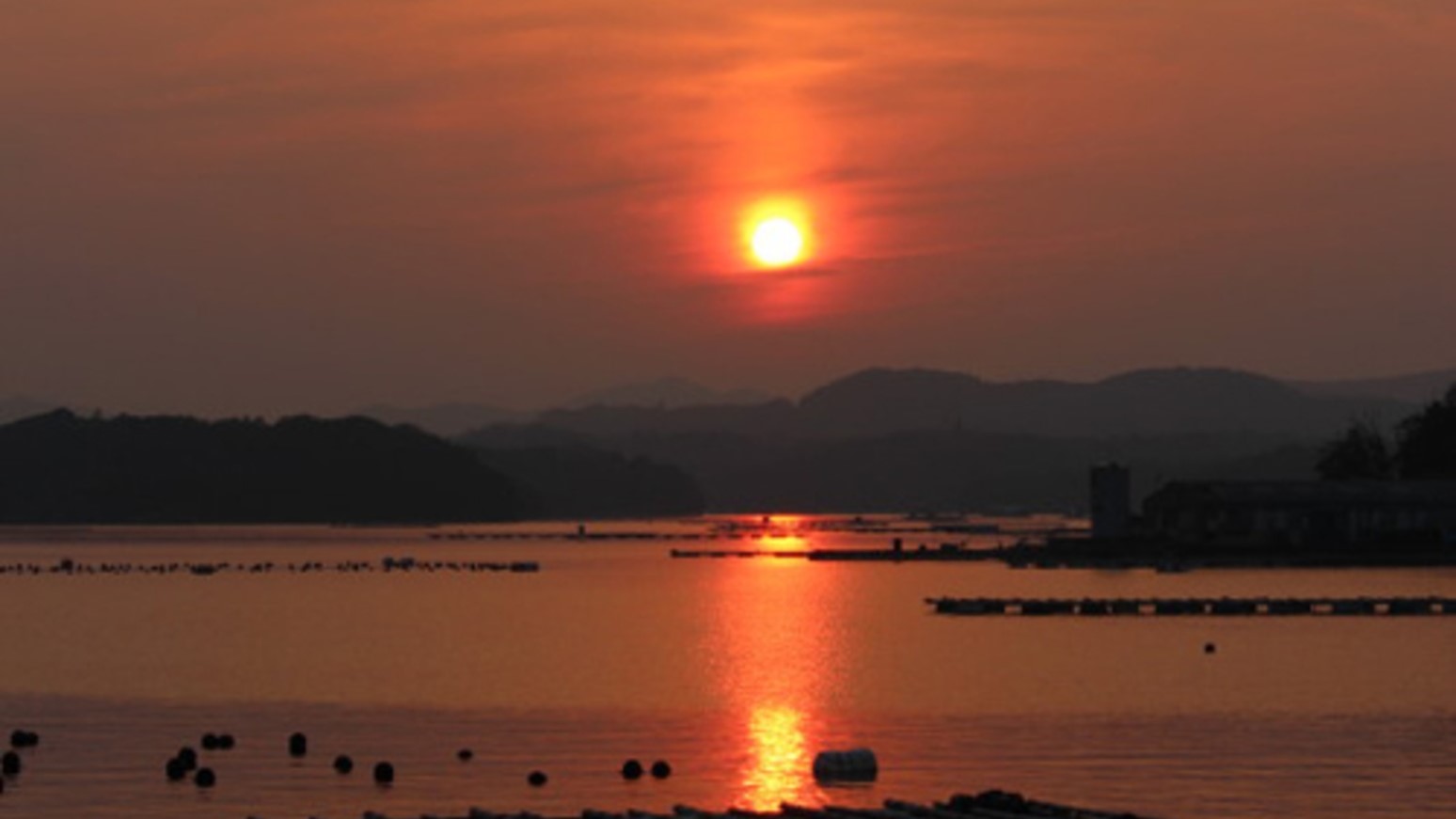 英虞湾の夕日、サンセットクルーズにて