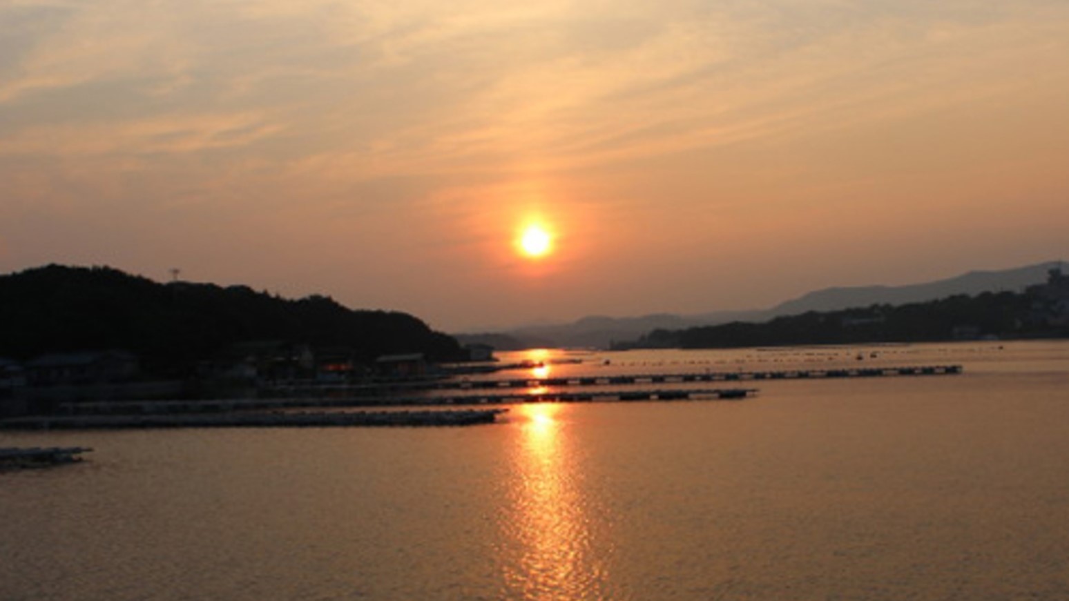 英虞湾の夕日、サンセットクルーズにて