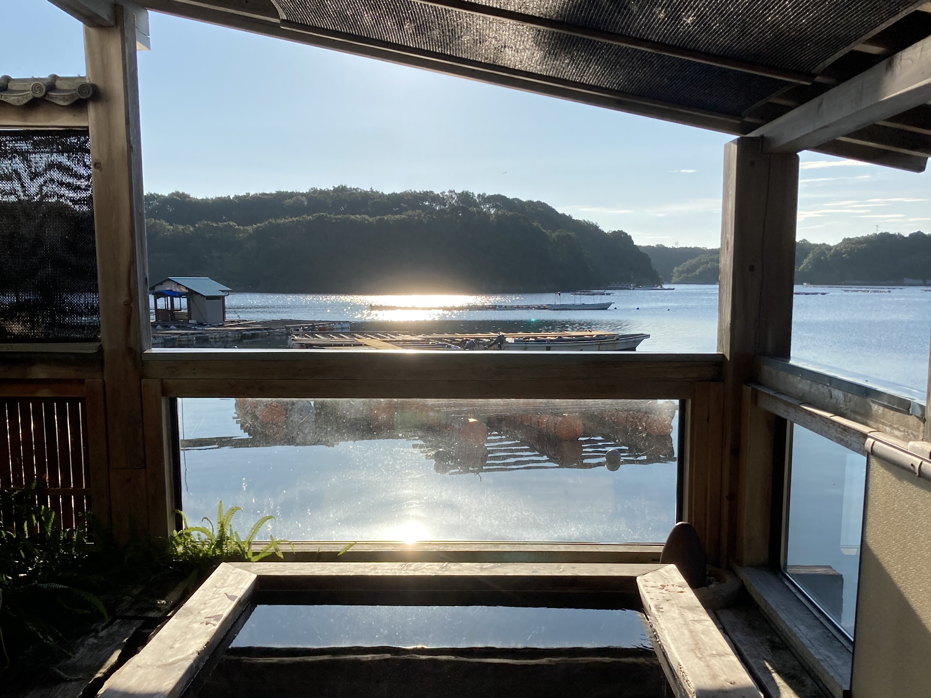 檜造り露天風呂からの景色