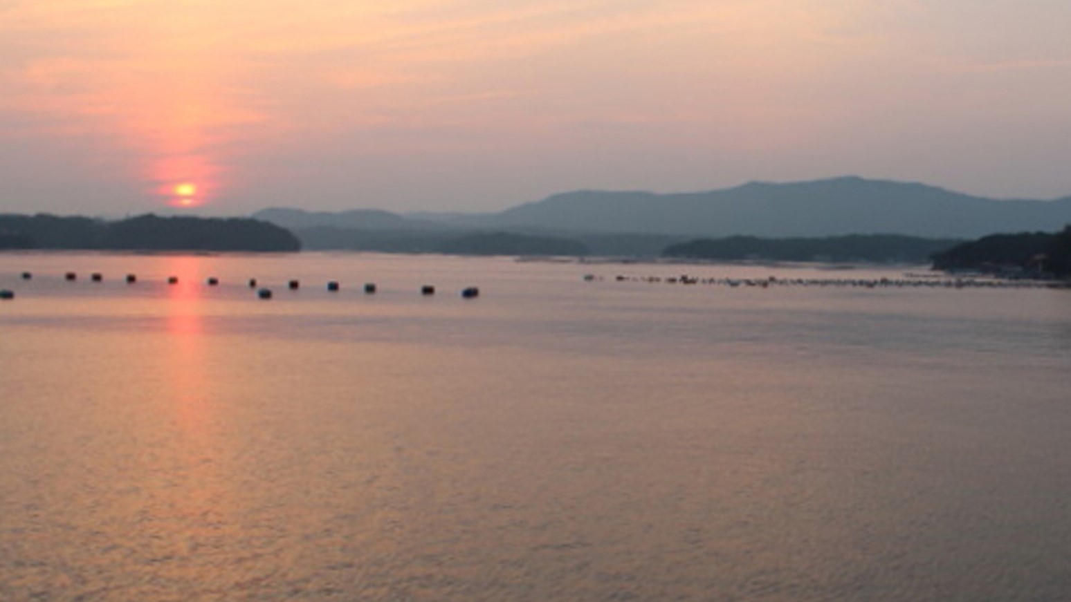 英虞湾の夕日、サンセットクルーズにて