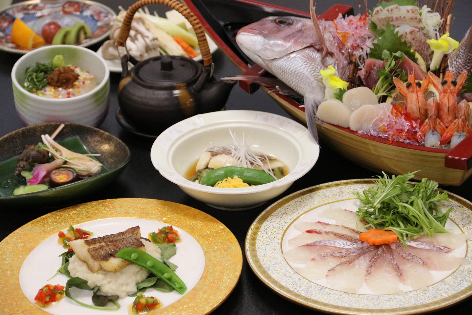 【2月〜3月限定】旬を味わう桜鯛会席◆メインは桜鯛しゃぶ又は黒毛和牛ステーキからご選択♪砂蒸し半額